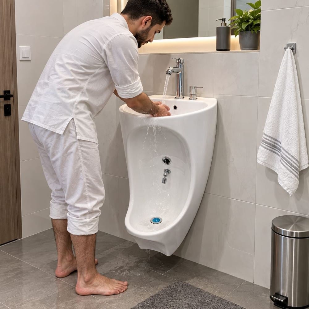 Double Deck Abdest ve Engelli Kullanımına Uygun Ergonomik LavaboDouble Deck Abdest ve Engelli Lavabosu | Çift Seviyeli Hijyenik LavaboVitrifiyeGüral SeramikABDSTLVB01DUŞHOMEDouble Deck Abdest ve Engelli Kullanımına Uygun Ergonomik Lavabo