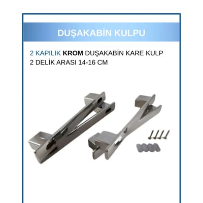 DUŞAKABİN KARE KULP KROM (16CM)