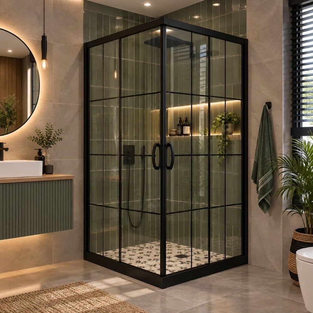 Duşhome Agata Serisi 100x100 cm Kare Mat Siyah Karolaj Desenli Temperli Cam Duşakabin (y: 190 cm)Dushome Agata 100x100 Kare Duşakabin Mat Siyah Karolaj Desen H:190DuşakabinDUŞHOME7636DUŞHOMEDuşhome Agata Serisi 100x100 cm Kare Mat Siyah Karolaj Desenli Temperli Cam Duşakabin (y: 190 cm)