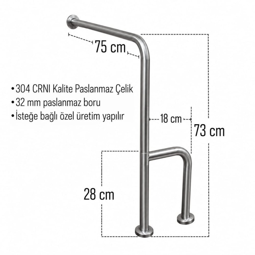 Duşhome Baston Ayaklı Banyo Tutunma Barı (Paslanmaz Çelik Ergonomik Güvenlik Ve Destek Barı)Engelli ve Yaşlı Tutunma Barı Baston Ayaklı | Yerden Duvara Destek BarıBanyo AksesuarCSK 7398DUŞHOMEDuşhome Baston Ayaklı Banyo Tutunma Barı (Paslanmaz Çelik Ergonomik Güvenlik Ve Destek Barı)