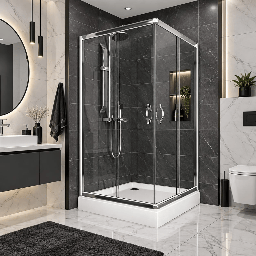 Duşhome Glory Serisi 100x100 cm Kare Köşe Açılır Sürgülü Temperli Cam Tekneli Duşakabin SetiDuşhome Glory Serisi 100x100 Kare Köşe Açılır Duşakabin + Duş Teknesi | Modern Şeffaf Cam KabinDuşakabinDUŞHOME6315DUŞHOMEDuşhome Glory Serisi 100x100 cm Kare Köşe Açılır Sürgülü Temperli Cam Tekneli Duşakabin Seti
