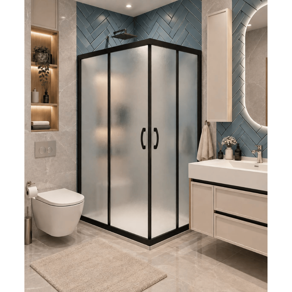 Duşhome Glory Serisi 90x90 cm Kare Mat Siyah Profil Buzlu Temperli Cam Köşe Açılır Duşakabin (y: 190 cm)Duşhome Glory Serisi 90x90 Köşe Açılır Duşakabin | Mat Siyah Profil & Buzlu Cam (H:190cm)DuşakabinDUŞHOME6162DUŞHOMEDuşhome Glory Serisi 90x90 cm Kare Mat Siyah Profil Buzlu Temperli Cam Köşe Açılır Duşakabin (y: 190 cm)