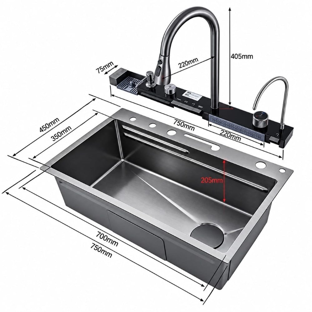 Fleko Classic Teknolojik Evye Seti 75 x 45  Siyah Nano KaplamaFleko Classic Teknolojik Evye Seti 75x45 cm Siyah Nano KaplamaAkıllı Teknolojik EviyelerFleko12701750DUŞHOMEFleko Classic Teknolojik Evye Seti 75 x 45  Siyah Nano Kaplama