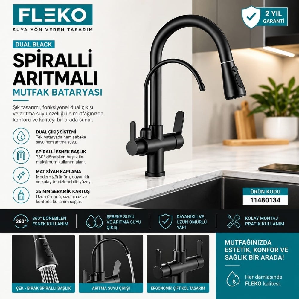 Fleko Dual Black Spırallı Arıtmalı Mutfak Bataryası (11480134)Fleko Dual Black Spiralli Arıtmalı Mutfak Bataryası (11480134)Armatür&BataryaFleko11480134DUŞHOMEFleko Dual Black Spırallı Arıtmalı Mutfak Bataryası (11480134)