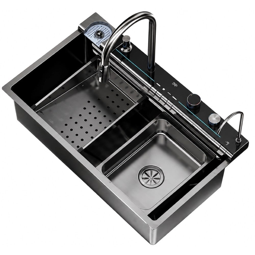 Fleko Lıgth Teknolojik Evye Seti Antrasit 75x45cm (12141750)Akıllı Teknolojik EviyelerFleko 12141750DUŞHOMEFleko Lıgth Teknolojik Evye Seti Antrasit 75x45cm (12141750)