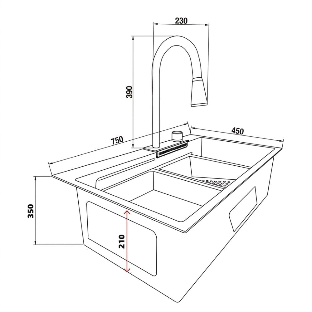 Fleko Lıgth Teknolojik Evye Seti Antrasit 75x45cm (12141750)Akıllı Teknolojik EviyelerFleko 12141750DUŞHOMEFleko Lıgth Teknolojik Evye Seti Antrasit 75x45cm (12141750)