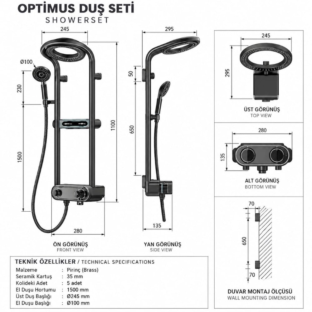 Fleko OptimusAntrasi Akıllı Teknolojik Duş Sistemi (12281150)Armatür&BataryaFleko12281150  DUŞHOMEFleko OptimusAntrasi Akıllı Teknolojik Duş Sistemi (12281150)