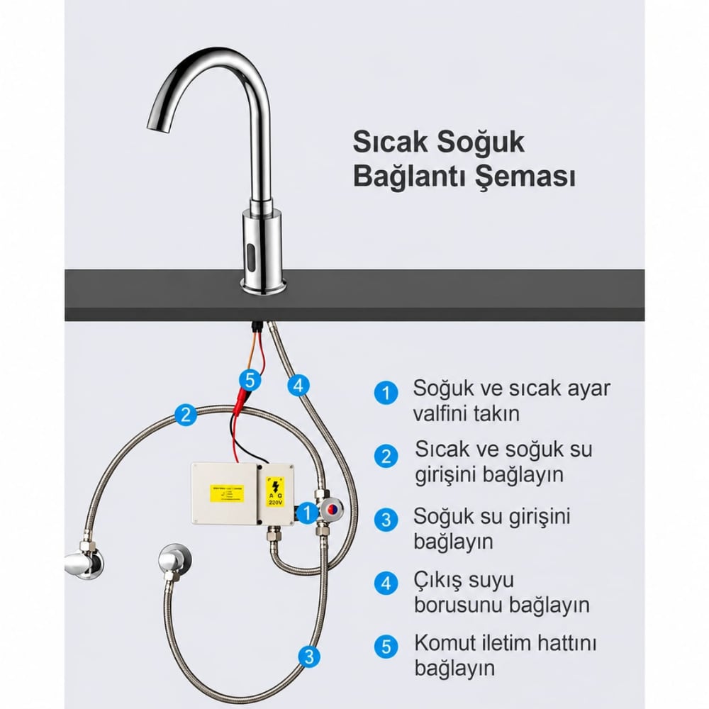 Fotoselli Lavabo Bataryası Kuğu (Sıcak-Soğuk)Fotoselli Kuğu Lavabo Bataryası | Sıcak-Soğuk Ayarlı, Sensörlü & Temassız Hijyenik KullanımArmatürHAY ARMATÜR7498DUŞHOMEFotoselli Lavabo Bataryası Kuğu (Sıcak-Soğuk)