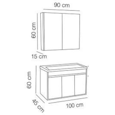 FYM ENZO 100CM BANYO DOLABI-ANTRASİT