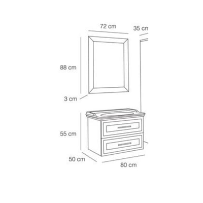 FYM ENZO 80CM BANYO DOLABI-BEYAZ