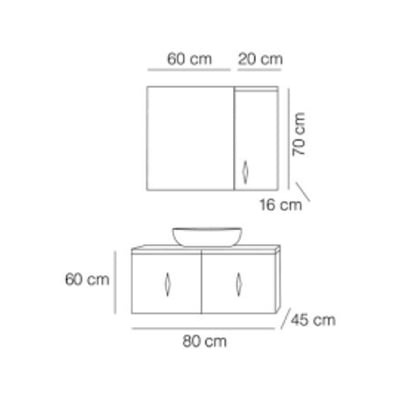 FYM İNFİNİTY 80 CM BANYO DOLABI