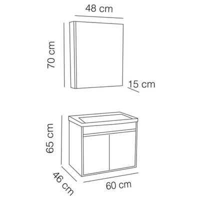 FYM NEW IDEA 60CM BANYO DOLABI-BEYAZ