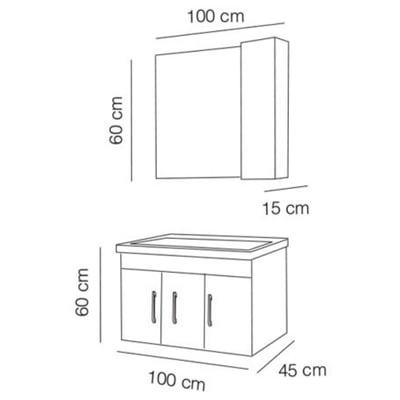 FYM ROSA 100CM BANYO DOLABI