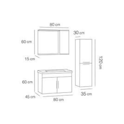 FYM ROSA 80 CM BANYO DOLABI