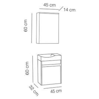 FYM YAKUT 45 CM BANYO DOLABI