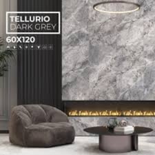 GÜRAL SERAMİK 60*120 TELLURİO DARK GREY PARLAK