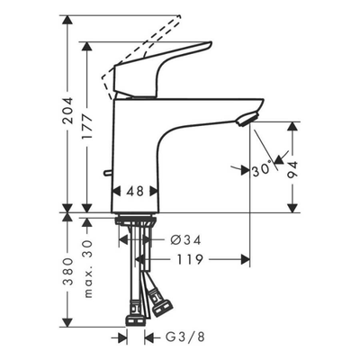 HANSGROHE FOCUS LAVABO BATARYASI