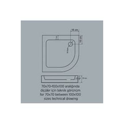 İNCİ 100X100 OVAL PANELLİ DUŞ TEKNESİ H15CM