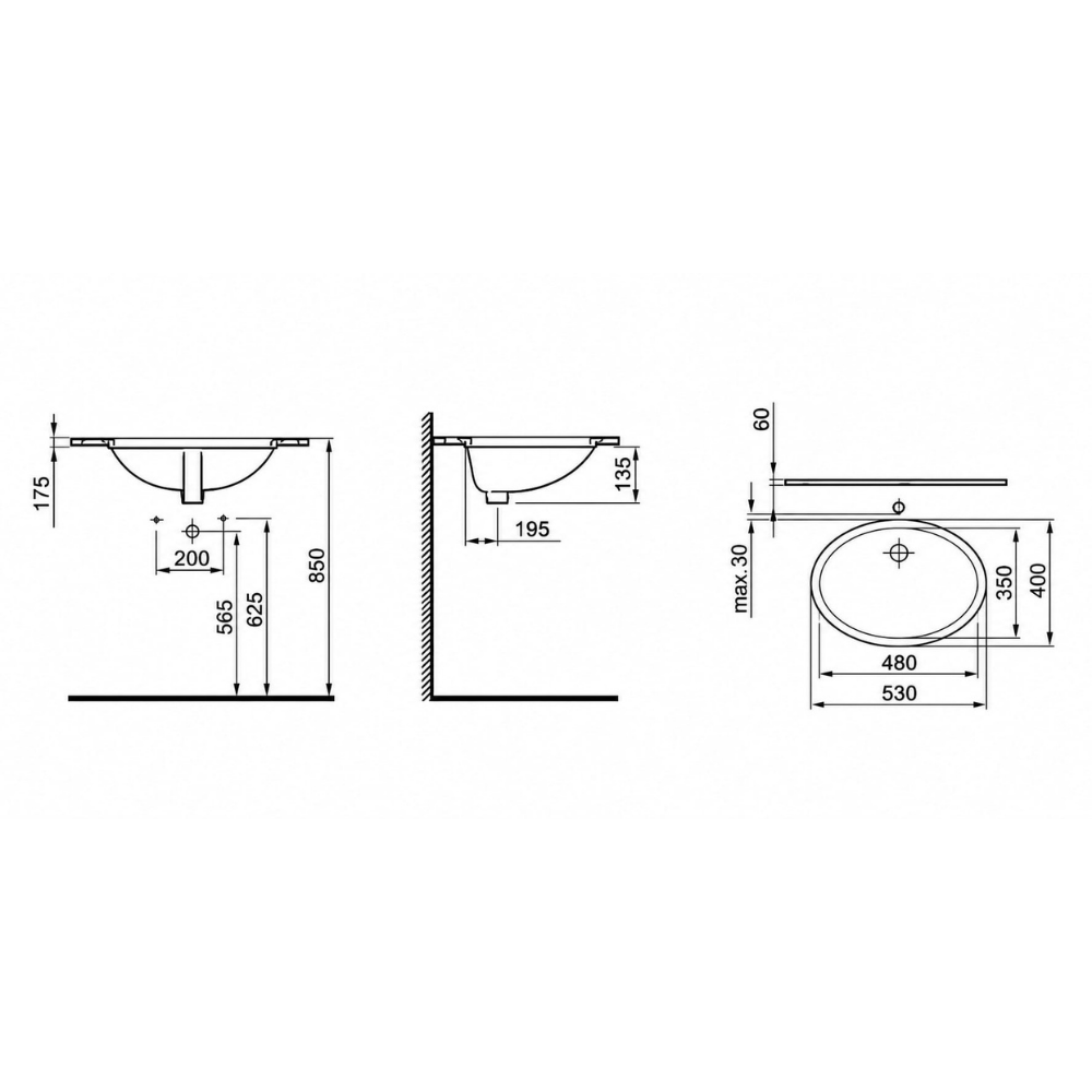 Kale Optimum 53x40 cm Tezgah Altı Banyo Lavabosu (Beyaz)Kale Optimum Ankastre Lavabo 53x40 cm Beyaz | Minimal ve Fonksiyonel TasarımVitrifiyeKale Seramik310200200096DUŞHOMEKale Optimum 53x40 cm Tezgah Altı Banyo Lavabosu (Beyaz)