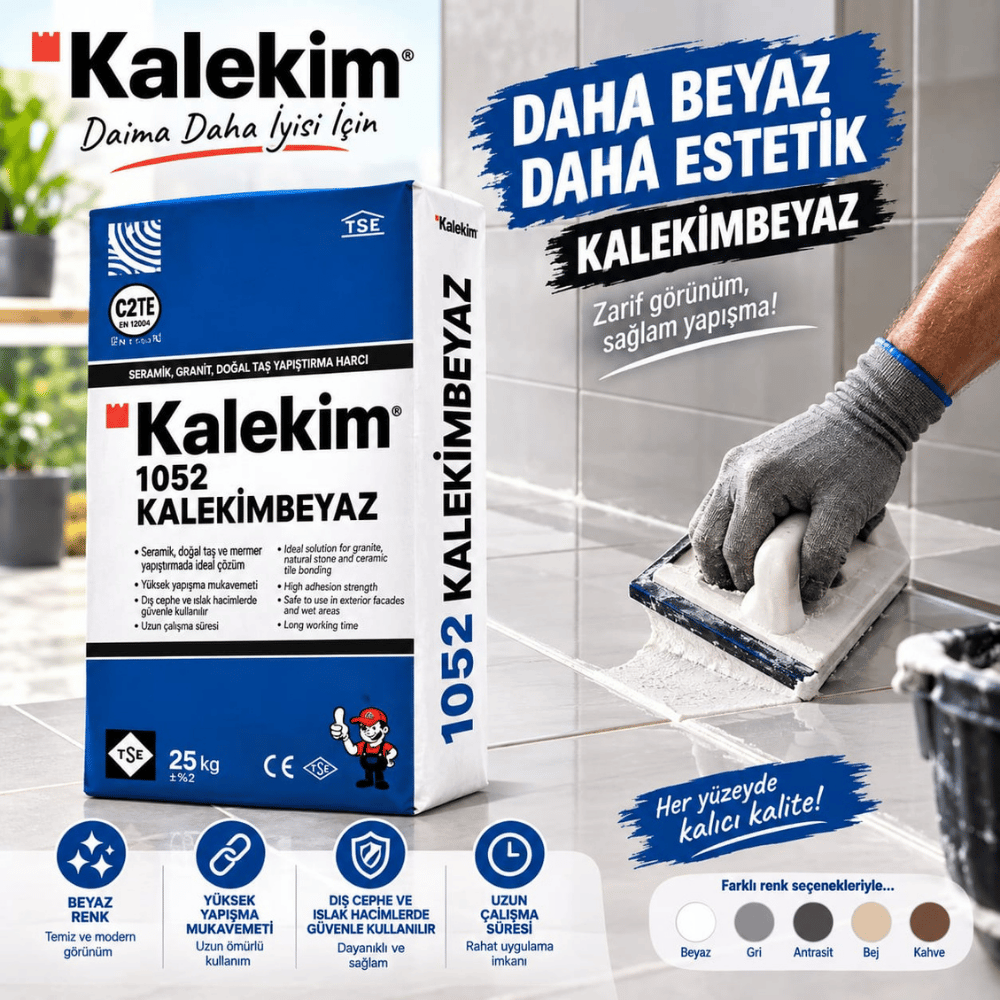 Kalekim Seramik Yapıştırıcısı 25kg Beyaz (1052)Kalekim Seramik Yapıştırıcısı 1052 Beyaz 25kg | Yüksek Performanslı ve Esnek Seramik YapıştırıcıSeramik YapıştırıcıKalekim Seramik Yapıştırıcı1052DUŞHOMEKalekim Seramik Yapıştırıcısı 25kg Beyaz (1052)