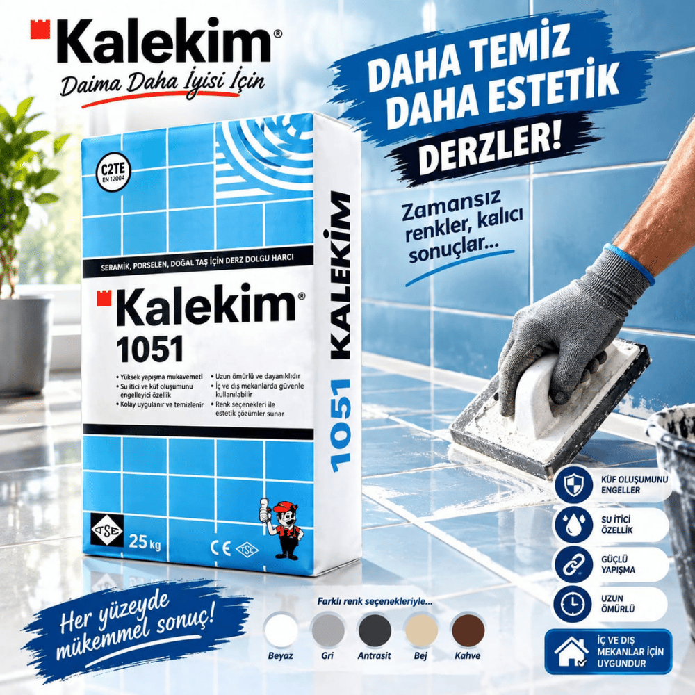 Kalekim Seramik Yapıştırıcısı Gri C1TE 25kg (1051)Kalekim 1051 Seramik Yapıştırıcısı C1TE Gri 25kg | Standart Performanslı Karo ve Fayans YapıştırıcısıSeramik YapıştırıcıKalekim Seramik Yapıştırıcı1051DUŞHOMEKalekim Seramik Yapıştırıcısı Gri C1TE 25kg (1051)
