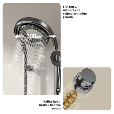 Life Velvet Duvara Monte Duş Sistemi Gun GreyLife Velvet Duvara Monte Duş Sistemi Gun Grey | Modern Duş SistemiArmatür&BataryaMase ModeDSMS0034DUŞHOMELife Velvet Duvara Monte Duş Sistemi Gun Grey