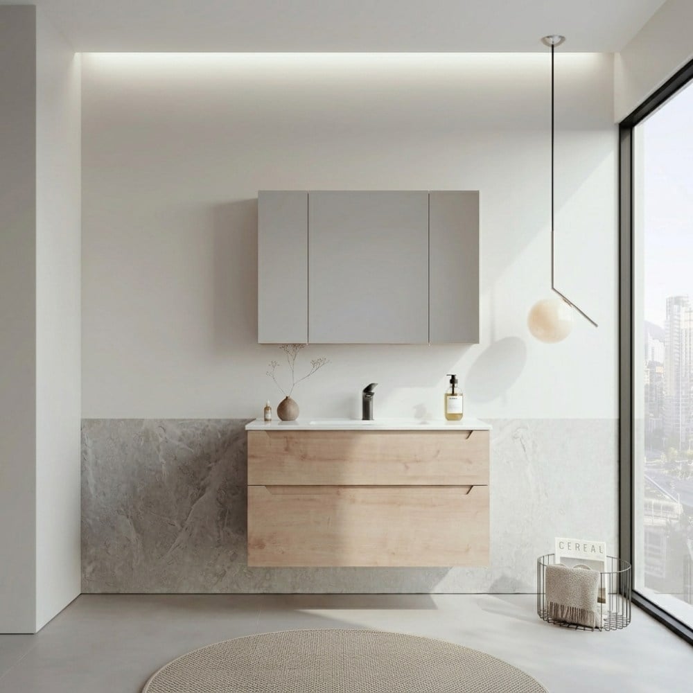 ORKA Messina 85 cm Ayna Dolaplı Banyo Dolabı Takımı MeşeBanyo DolabıOrka Banyo dolabıMeşe 85cmDUŞHOMEORKA Messina 85 cm Ayna Dolaplı Banyo Dolabı Takımı Meşe