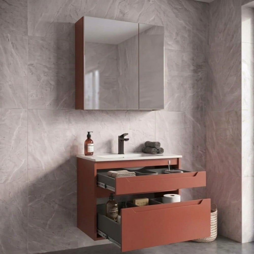 ORKA Messina 85 cm Banyo Dolap Takımı Mat KırmızıBanyo DolabıOrka Banyo dolabıMes85kırmızıDUŞHOMEORKA Messina 85 cm Banyo Dolap Takımı Mat Kırmızı