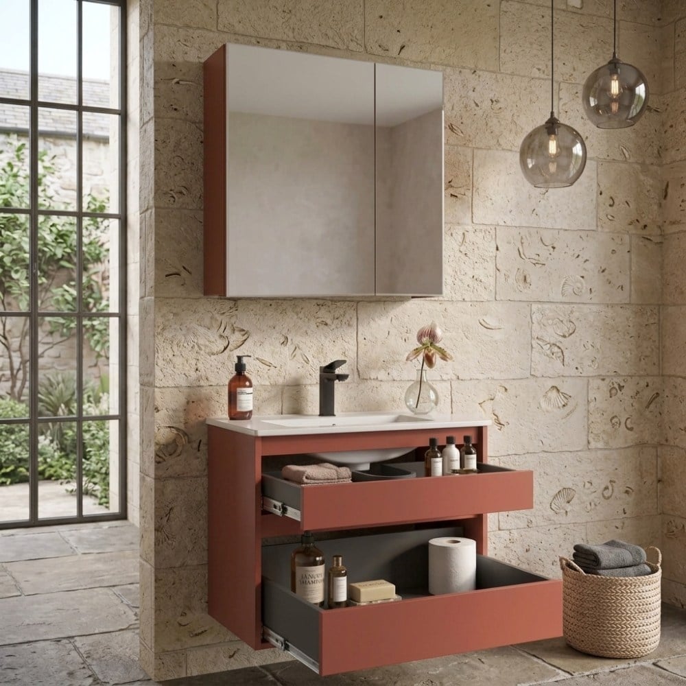 ORKA Messina 85 cm Banyo Dolap Takımı Mat KırmızıBanyo DolabıOrka Banyo dolabıMes85kırmızıDUŞHOMEORKA Messina 85 cm Banyo Dolap Takımı Mat Kırmızı
