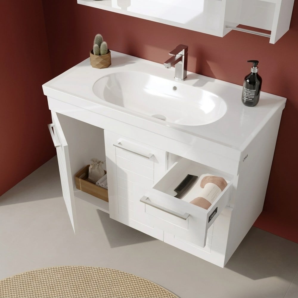 Orka Perge 100 cm Banyo Dolabı Takım (Beyaz)Banyo DolabıOrka Banyo dolabıPrg100BDUŞHOMEOrka Perge 100 cm Banyo Dolabı Takım (Beyaz)