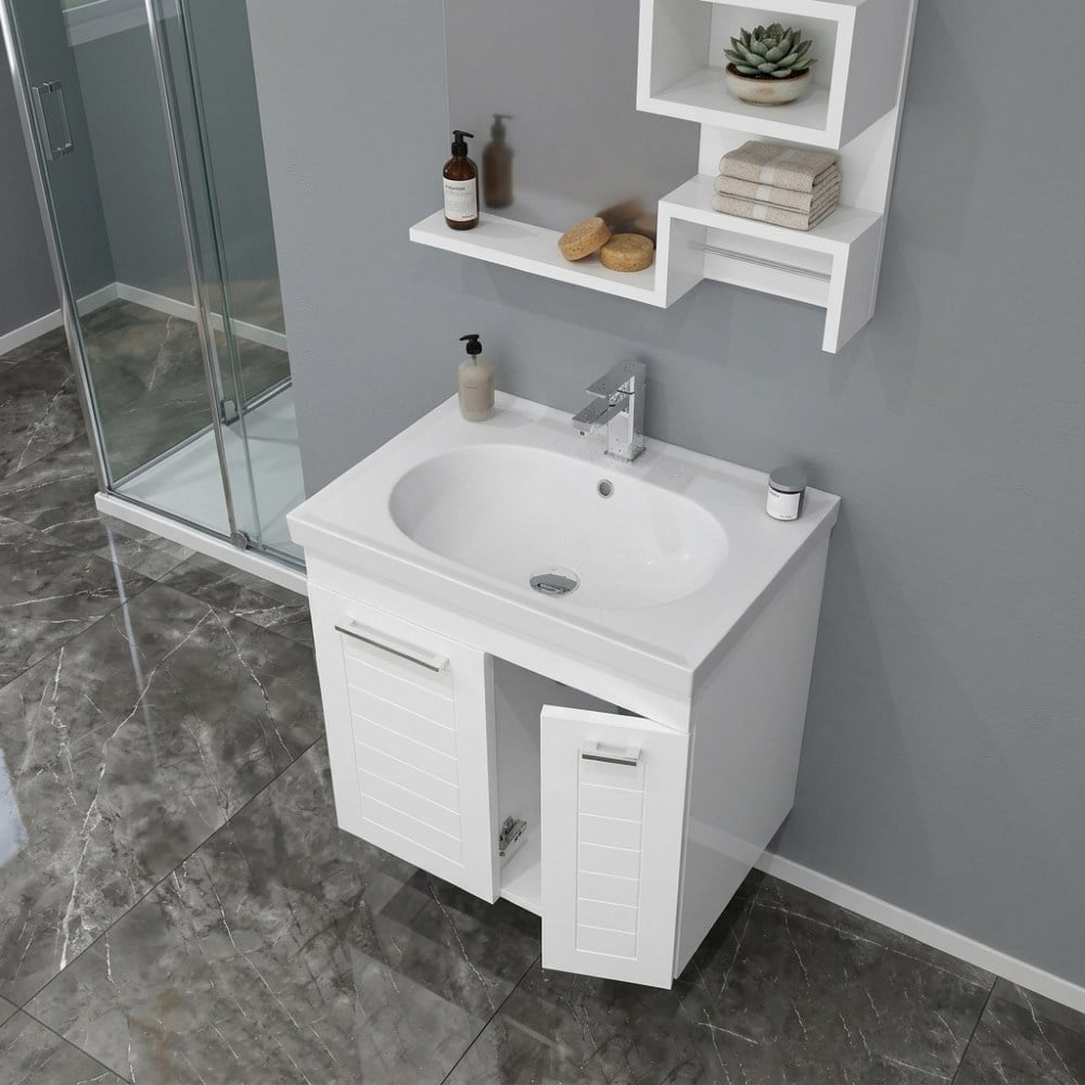 Orka Perge 65 cm Banyo Dolabı Takım (Beyaz)Banyo DolabıOrka Banyo dolabıPrg65BDUŞHOMEOrka Perge 65 cm Banyo Dolabı Takım (Beyaz)