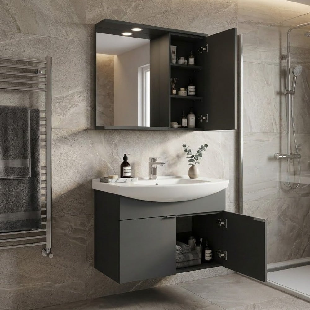 Orka Purus 80 cm Asma Ayna Dolaplı Banyo Dolabı TakımıBanyo DolabıOrka Banyo Dolapları5008325DUŞHOMEOrka Purus 80 cm Asma Ayna Dolaplı Banyo Dolabı Takımı