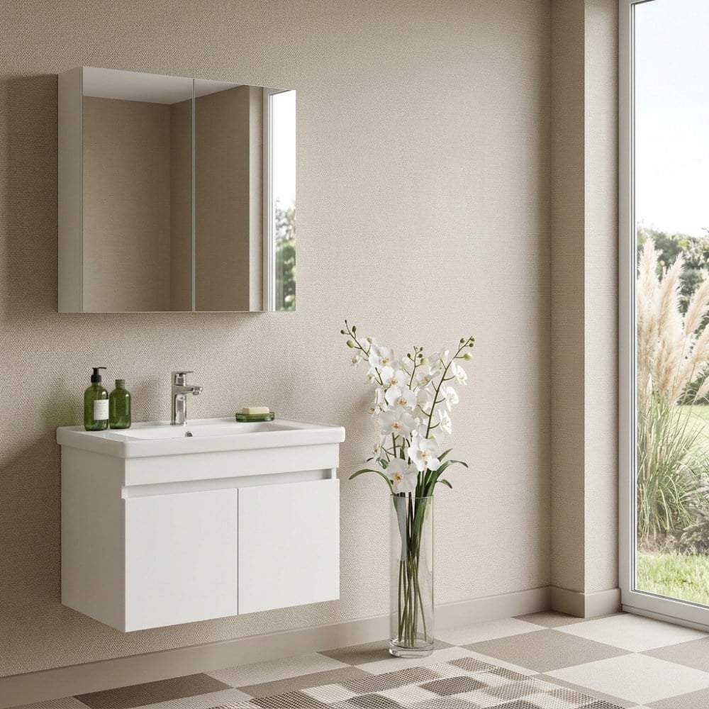 Orka Terme 80cm Parlak Beyaz Banyo Dolabı TakımıBanyo DolabıOrka Banyo DolaplarıTerme 80cm BeyazDUŞHOMEOrka Terme 80cm Parlak Beyaz Banyo Dolabı Takımı