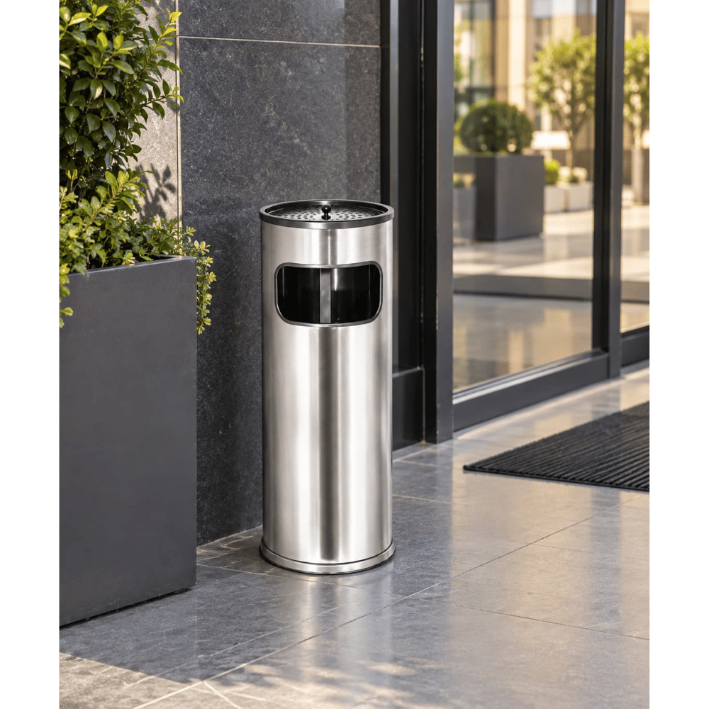 Silindir Çöp Kovası ve KüllükSilindir Çöp Kovası ve Küllük | 304 Kalite Paslanmaz Metal Çöp KovasıBanyo AksesuarCSK 7406DUŞHOMESilindir Çöp Kovası ve Küllük