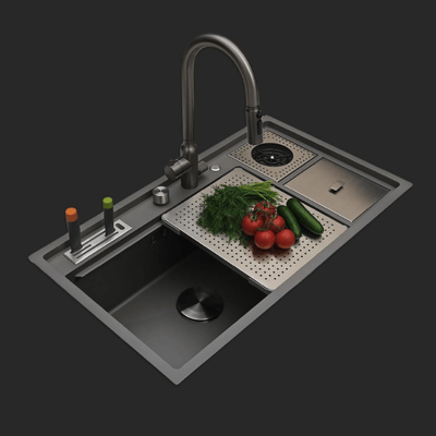 Verona El Yapımı Nano Eviye Seti 85x48 cm Mat Gri (Gun Grey)