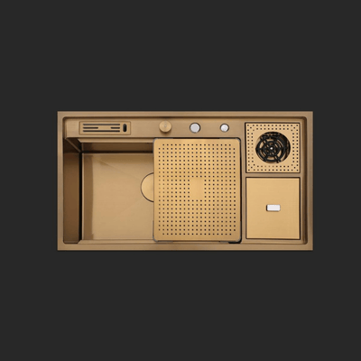 Verona El Yapımı PVD Eviye Seti 85x48 cm Altın (Gold)