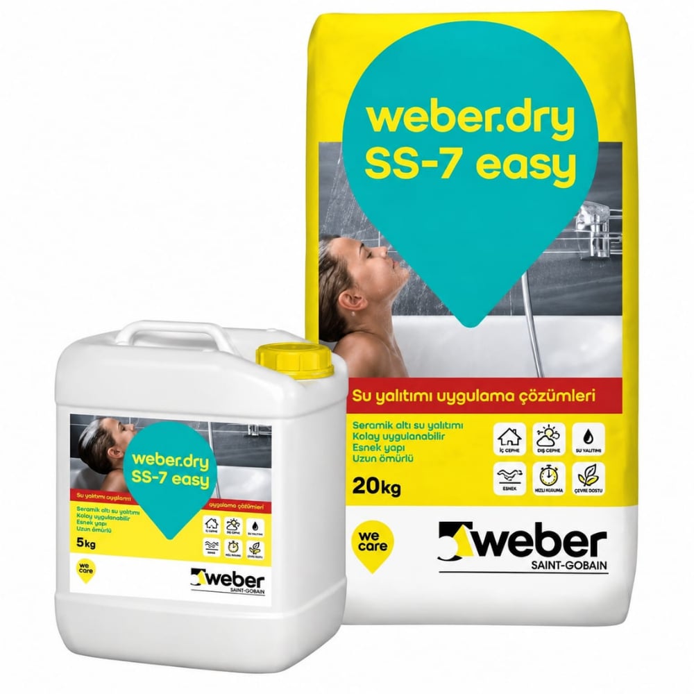 Weber DRY SS-7 20+6kg  (Yarım Elastik) Banyo İzolasyon Su YalıtımıWEBER DRY SS-7 20+6KG Su Yalıtım Malzemesi | Yarı Elastik Banyo İzolasyon Harcı | Islak Hacimler İçin Uygun | Seramik Altı Su Yalıtımı | Uygulaması Kolay, Dayanıklı Yalıtım SetiSeramik YapıştırıcıWeber Seramik Yapıştırıcısı8721DUŞHOMEWeber DRY SS-7 20+6kg  (Yarım Elastik) Banyo İzolasyon Su Yalıtımı