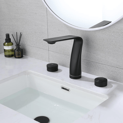 Wind 3 Delikli Sensörlü Lavabo Bataryası Matt Black