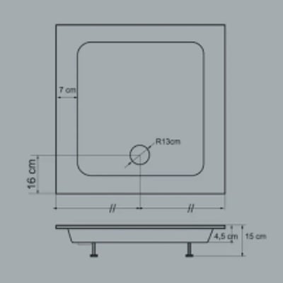 ZÜMRÜT 80X80 KARE PANELLİ DUŞ TEKNESİ H15CM