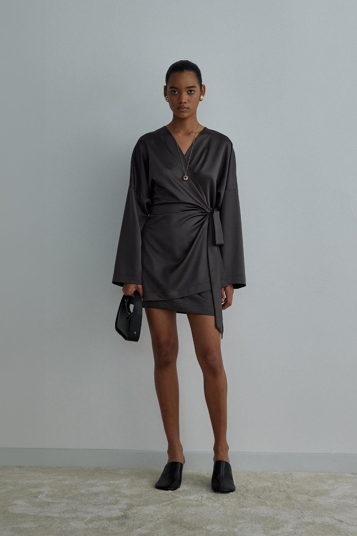 Füme Gigi Mini Kimono Saten Elbise