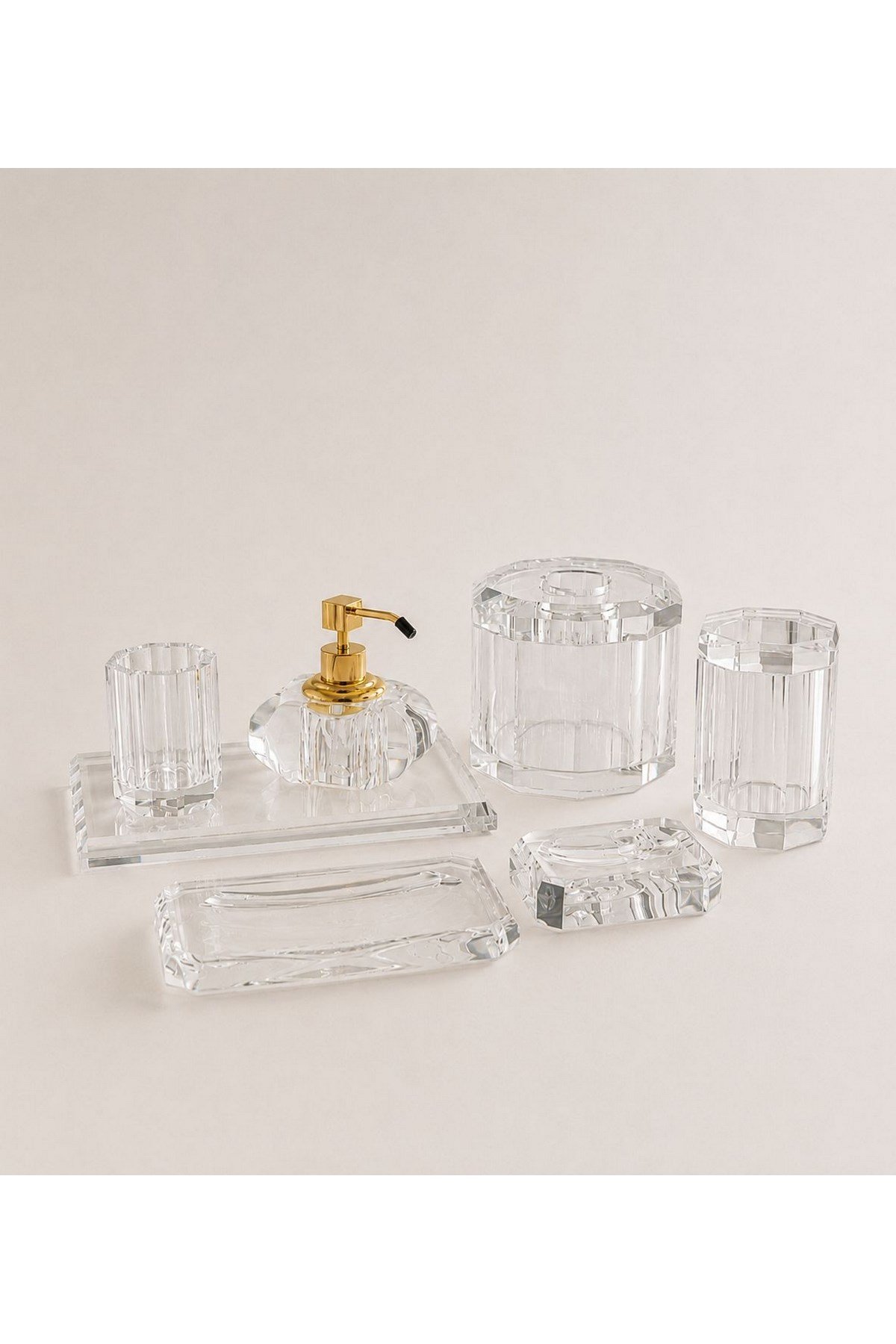 Myra Kristal Banyo Complete Set Gold - 7 Parça