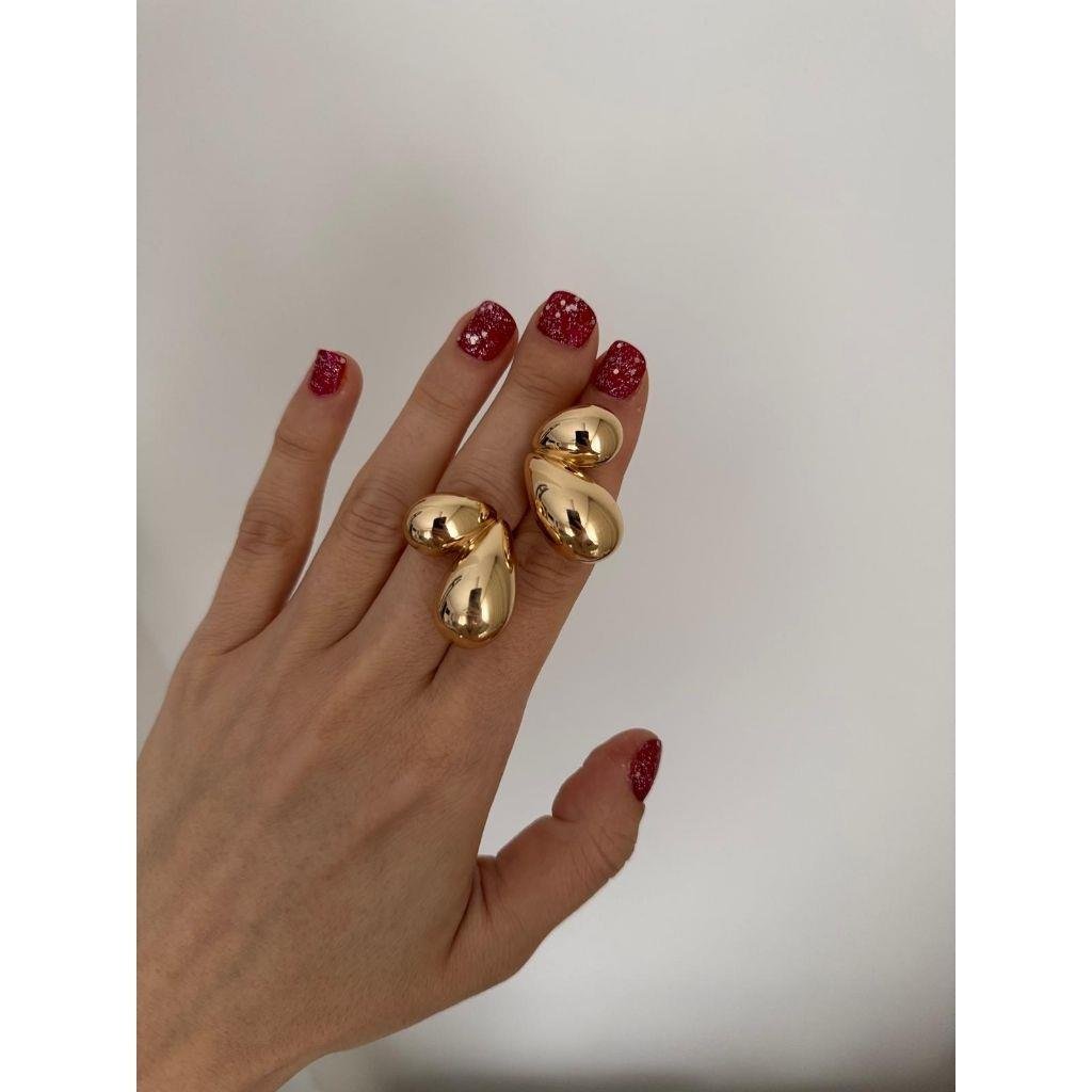 bubble gold küpe