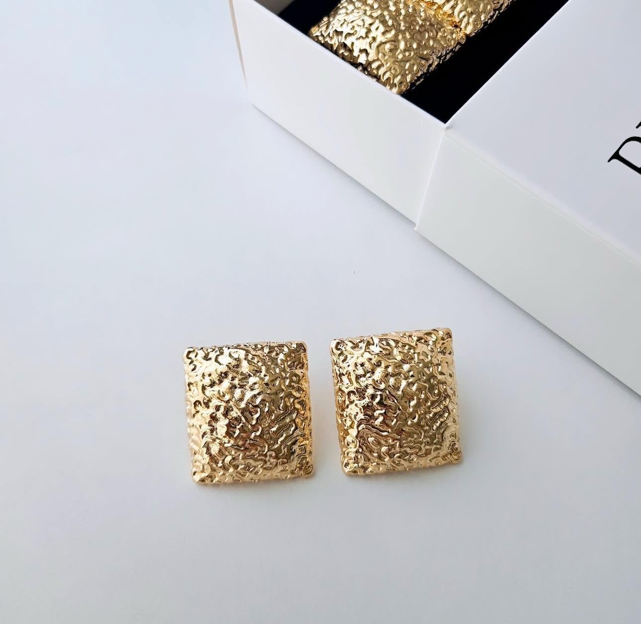 KARE BİG GOLD KÜPE