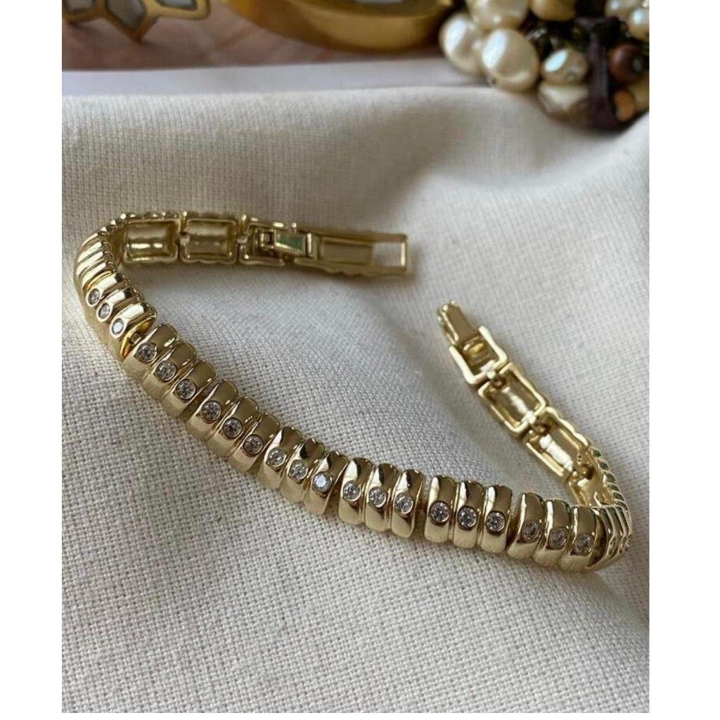 Taşlı plaka 14 k bileklik