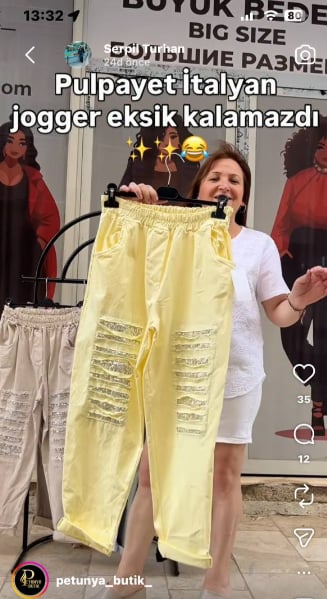 İtalyan Pul Payet Detaylı Jogger Pantolon