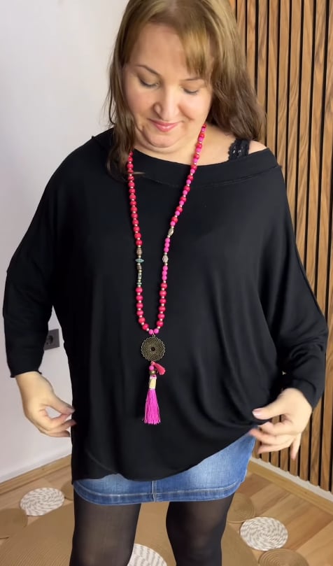 Siyah Salaş Basic Bluz 