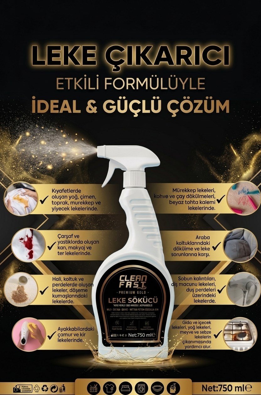 Ultra Güçlü Çok Amaçlı Leke Çıkarıcı Sprey  Kumaş Halı Koltuk Yüzey ve Döşeme Temizleyici 750 ml