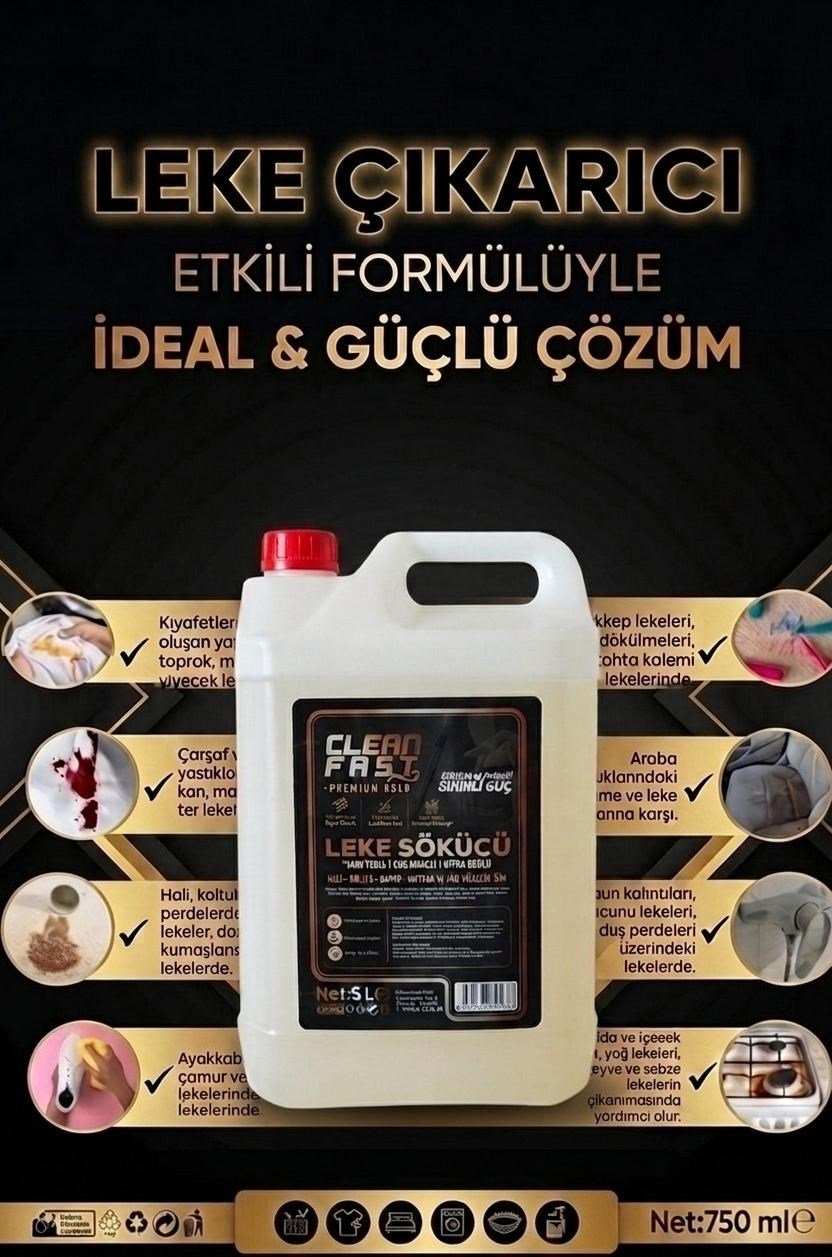 Ultra Güçlü Çok Amaçlı Leke Çıkarıcı ve Şampuan Kumaş Halı Koltuk Yüzey ve Döşeme Temizleyici 5L