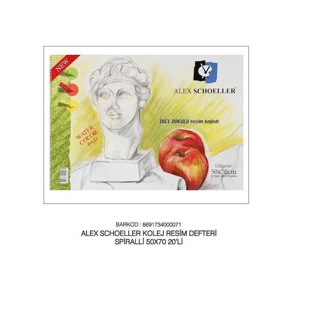 Alex Shoeller Resim Defteri 50x70 120gr Spiralli 20'li