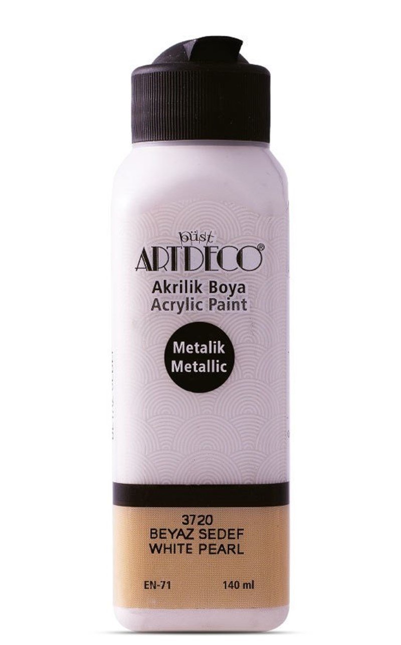 Artdeco Akrilik Boya 140ml Metalik Beyaz Sedef 3720